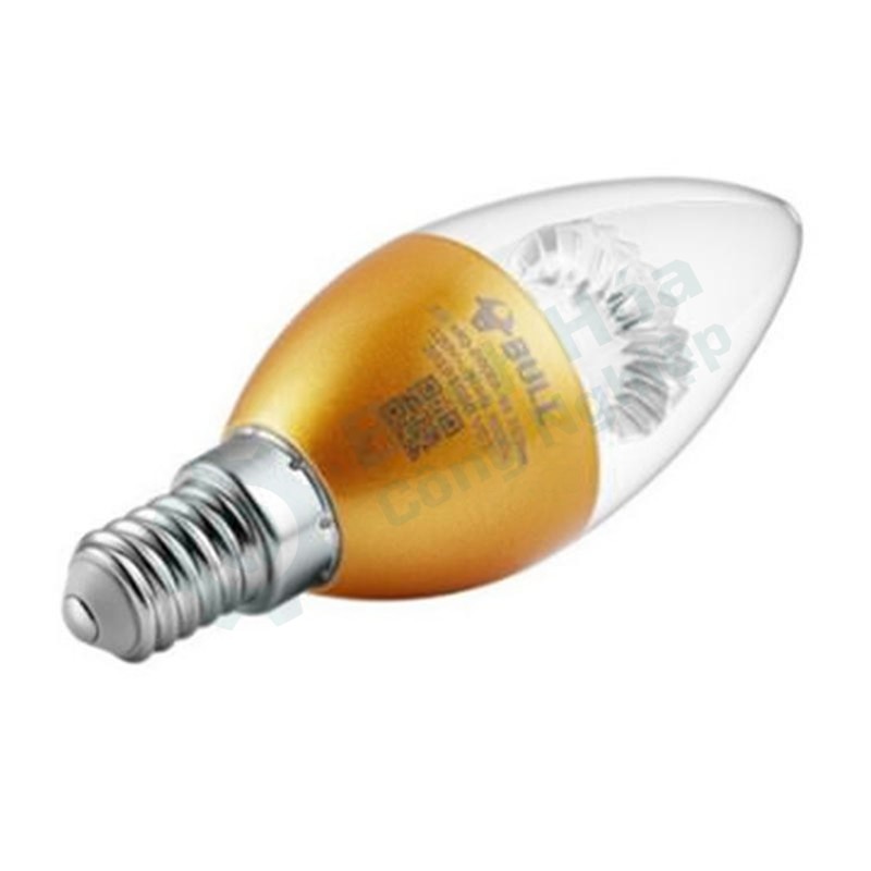Bóng đèn LED nến E14 5W vàng (vỏ bạc) BULL MQ-D005B-BS