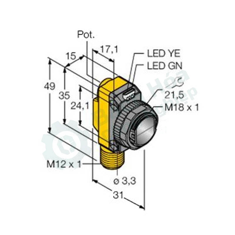 Cảm biến quang điện TURCK LOP3.5m-BT18-VP6X2