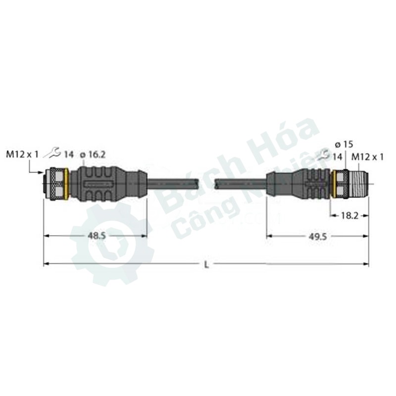 Cáp nguồn M12 TURCK RKC4T-2/TXL