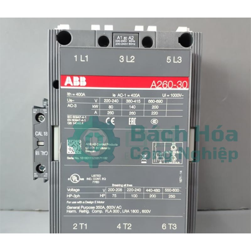 Contactor (khởi động từ) ABB A260-30-11/220V