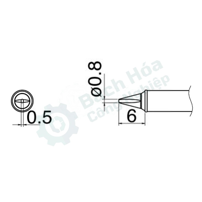 Đầu mỏ hàn HAKKO T31-02WD08