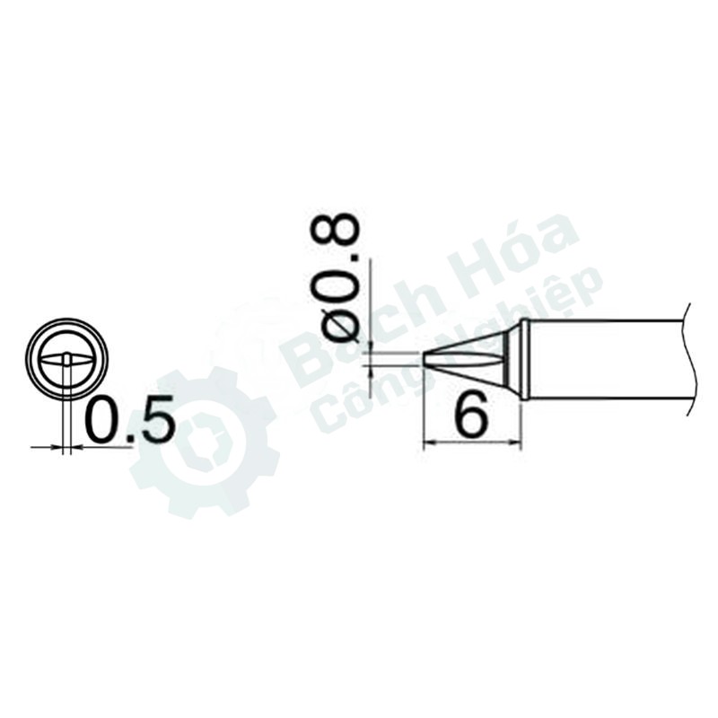 Đầu mỏ hàn HAKKO T31-03WD08
