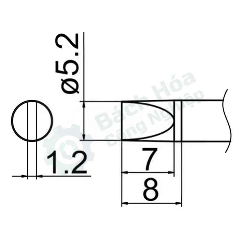 Đầu mỏ hàn (tip) HAKKO T12-D52