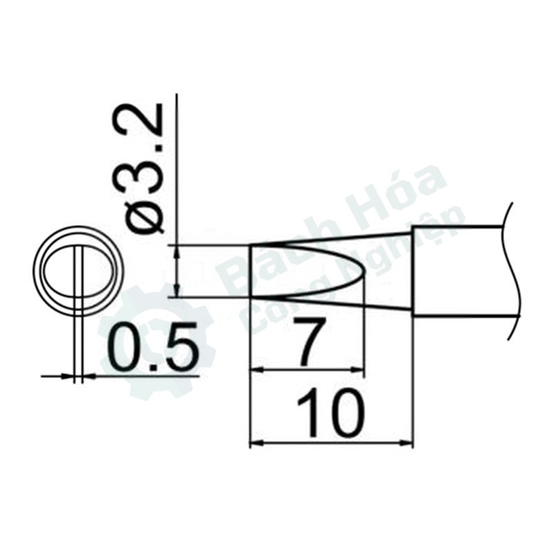 Đầu mỏ hàn (tip) HAKKO T12-DL32