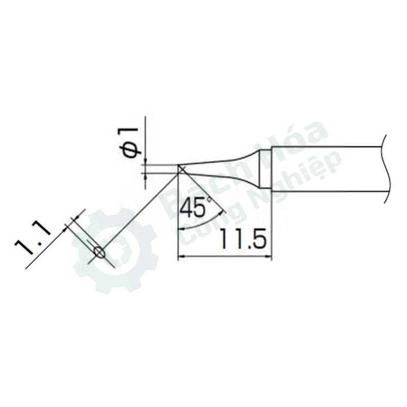 Đầu mỏ hàn (tip) HAKKO T13-BCF1