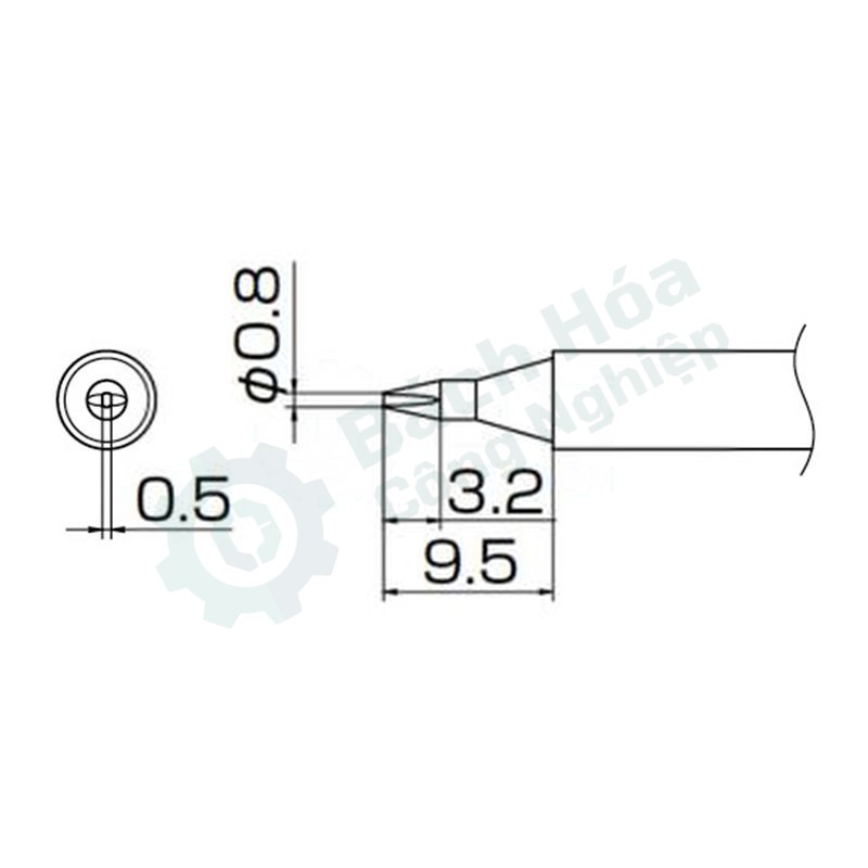 Đầu mỏ hàn (tip) HAKKO T13-D08