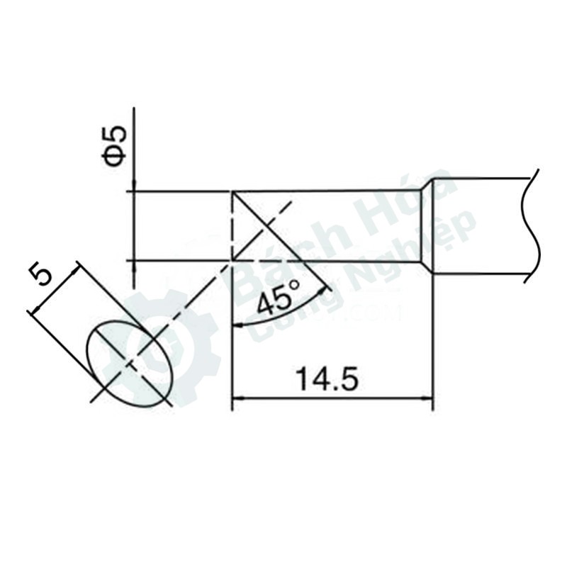 Đầu mỏ hàn (tip) HAKKO T18-C5