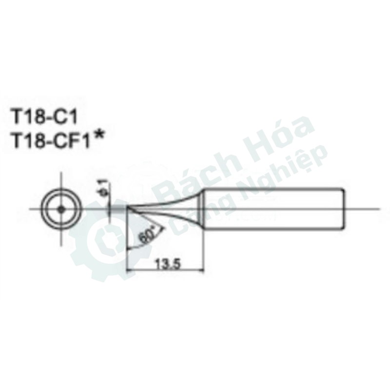Đầu mỏ hàn (tip) HAKKO T18-CF1