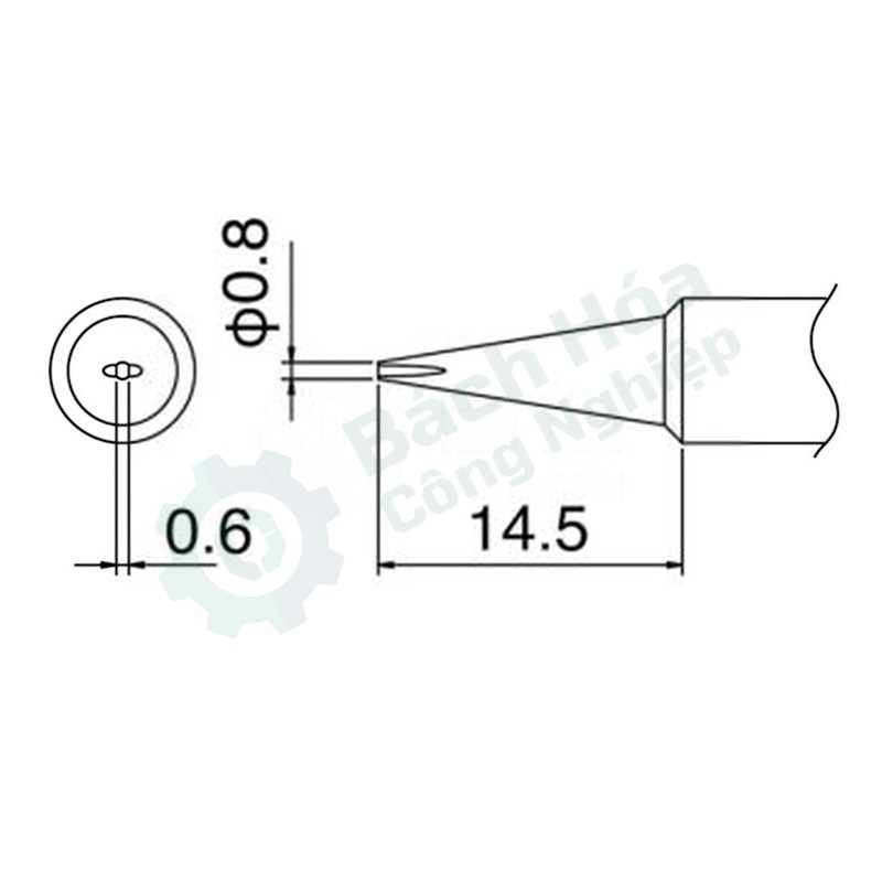 Đầu mỏ hàn (tip) HAKKO T18-D08