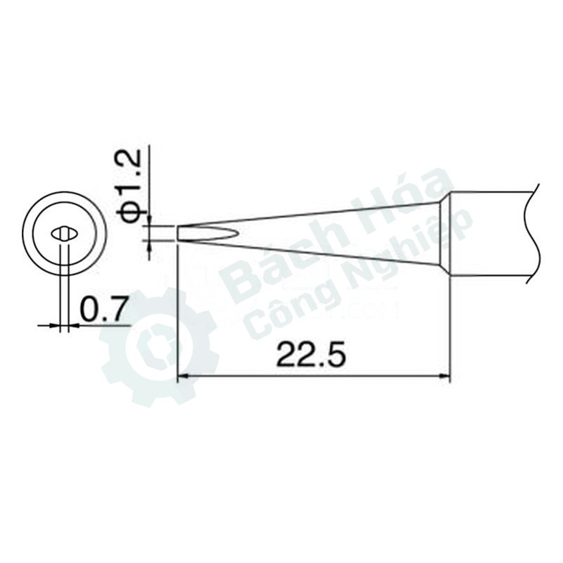 Đầu mỏ hàn (tip) HAKKO T18-DL12