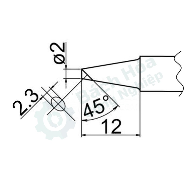 Đầu mỏ hàn (tip) HAKKO T20-BCF2
