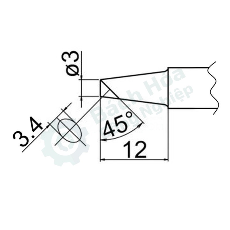 Đầu mỏ hàn (tip) HAKKO T20-BCF3