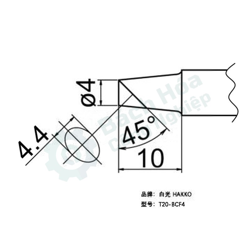 Đầu mỏ hàn (tip) HAKKO T20-BCF4