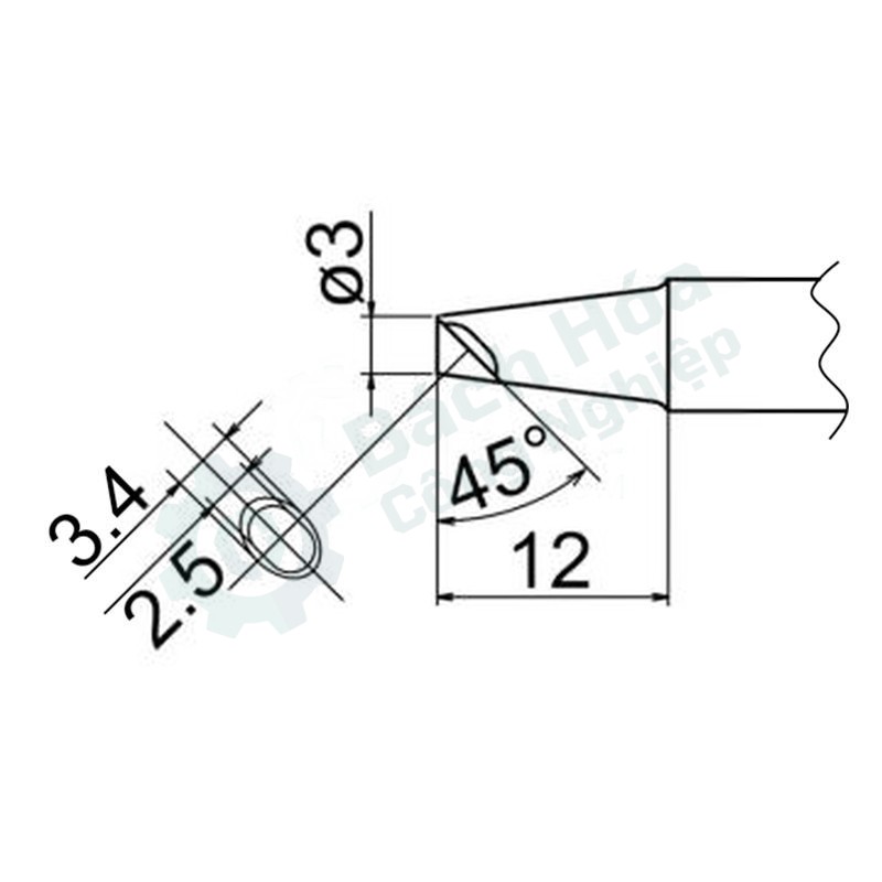Đầu mỏ hàn (tip) HAKKO T20-BCM3