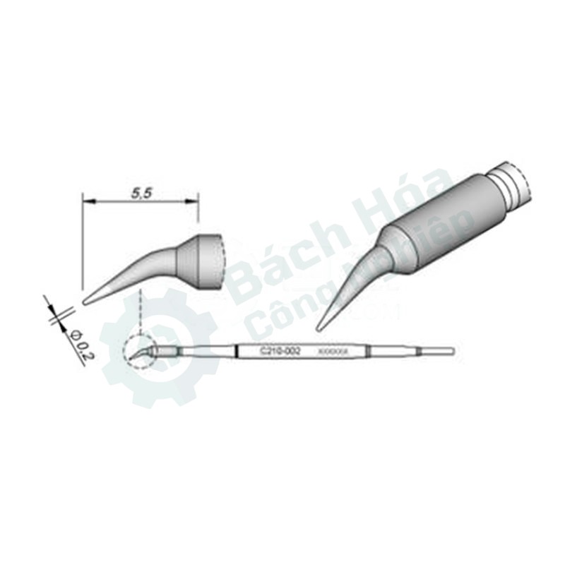 Đầu mỏ hàn (tip) JBC C210-002