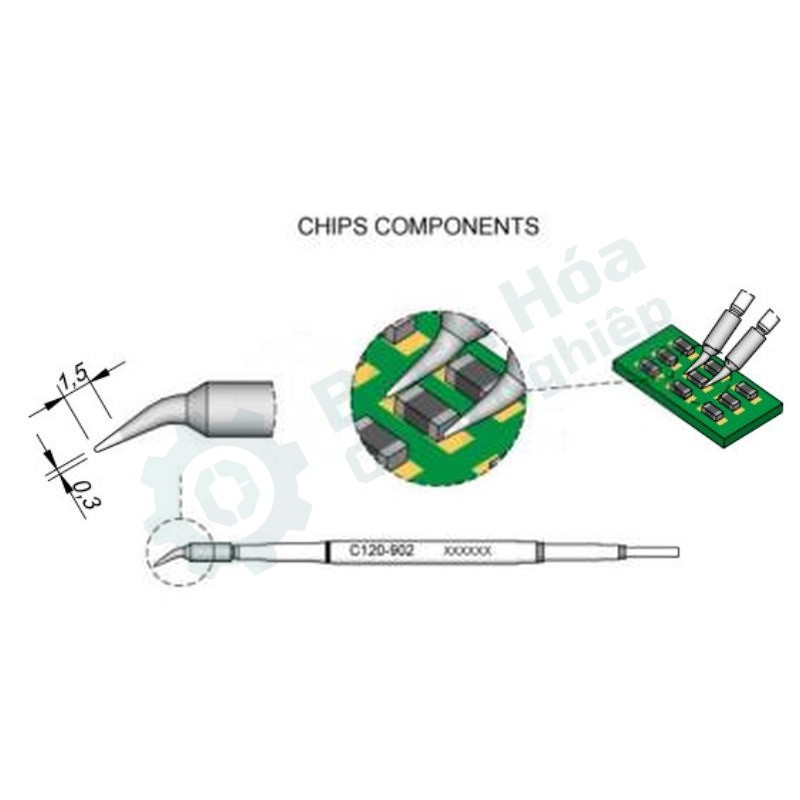Đầu mỏ hàn vi mạch (chip) JBC C120902