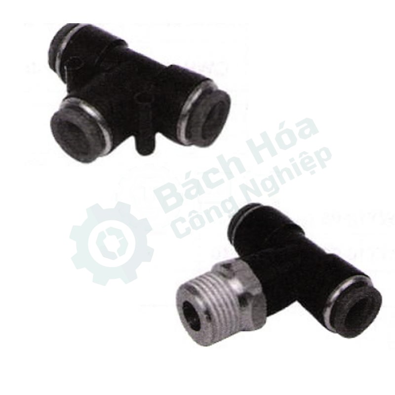 Đầu nối khí nén chữ T (cắm nhanh hai đầu) SANWA QWT4-00