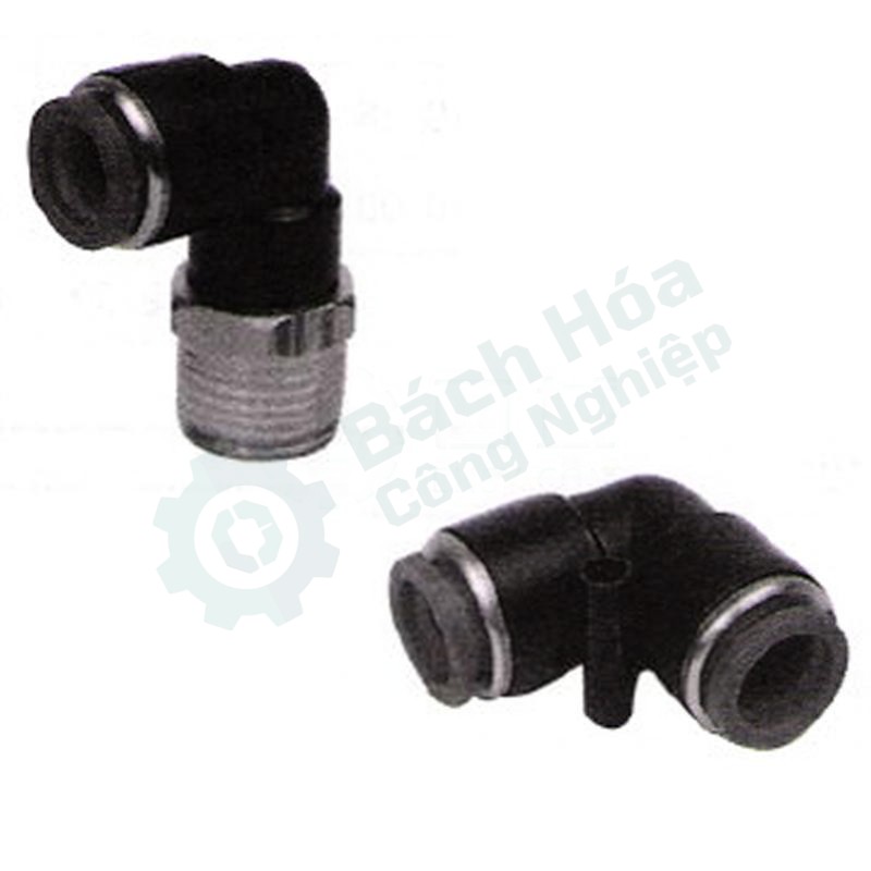 Đầu nối khí nén cong (ren ngoài + cắm nhanh) SANWA QWL10-02