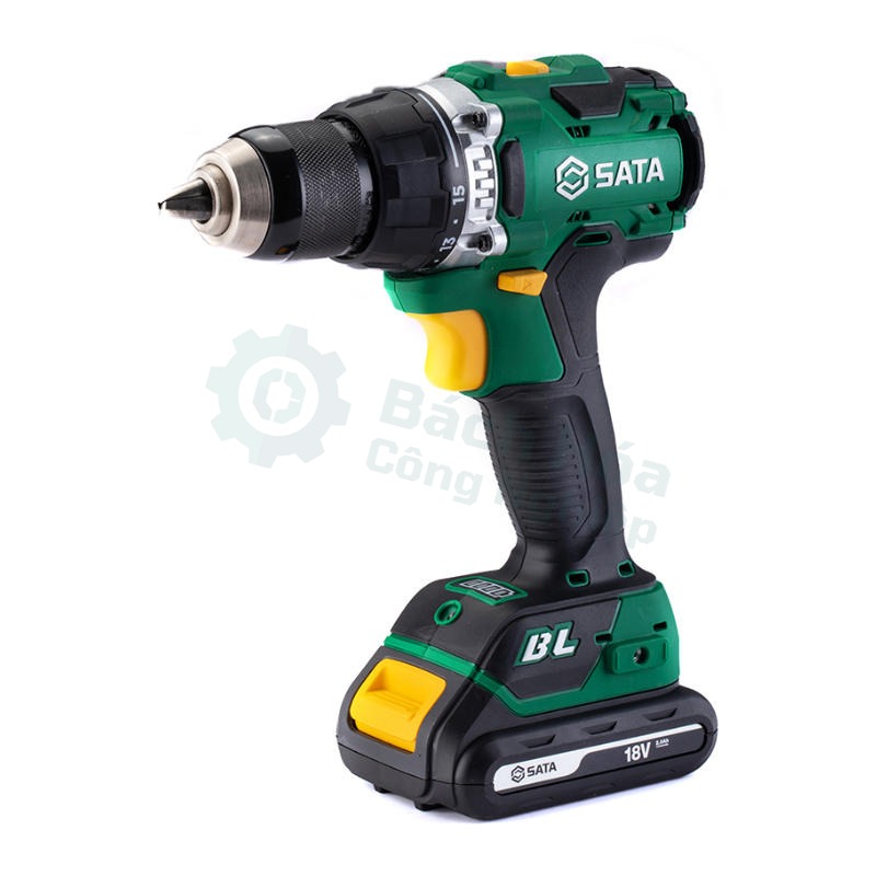 Máy khoan vặn vít pin Li-ion 18V Sata 51011C - Mô men 60 N·M, Tốc độ 1900 RPM