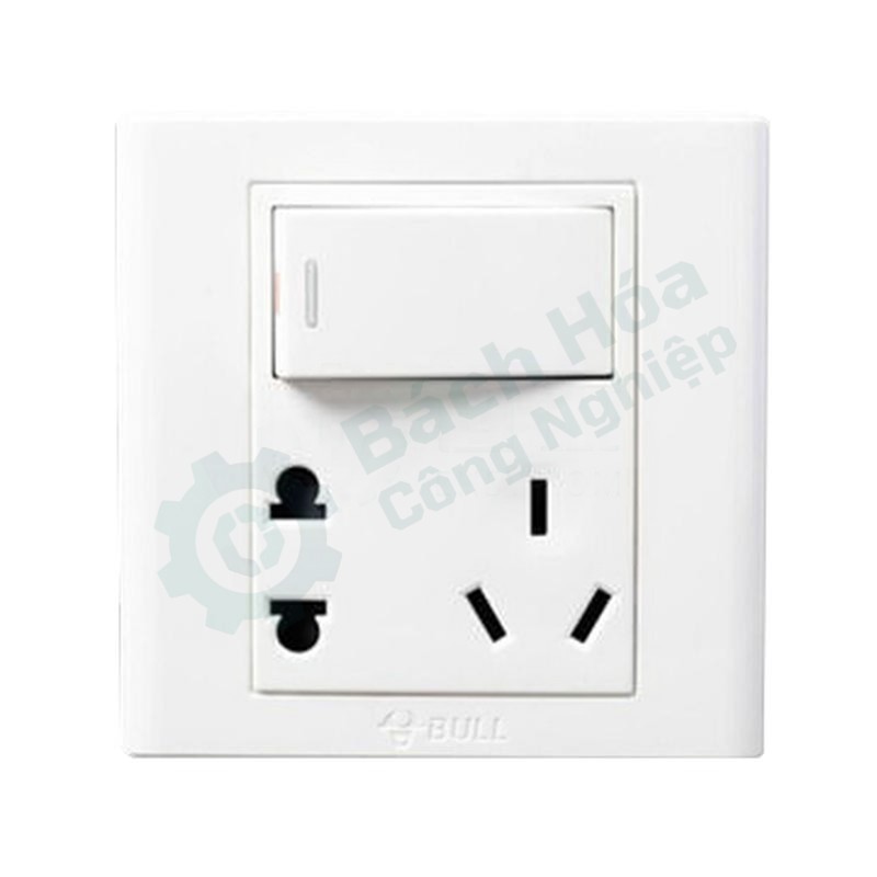Ổ cắm 2-3 chấu + công tắc 2 chiều BULL G06E334