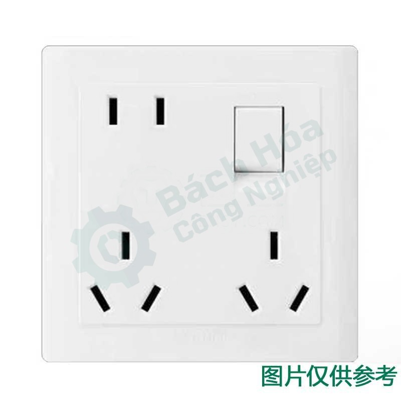 Ổ cắm 2 chấu + 2 ổ 3 chấu kèm công tắc đơn BULL G32E431