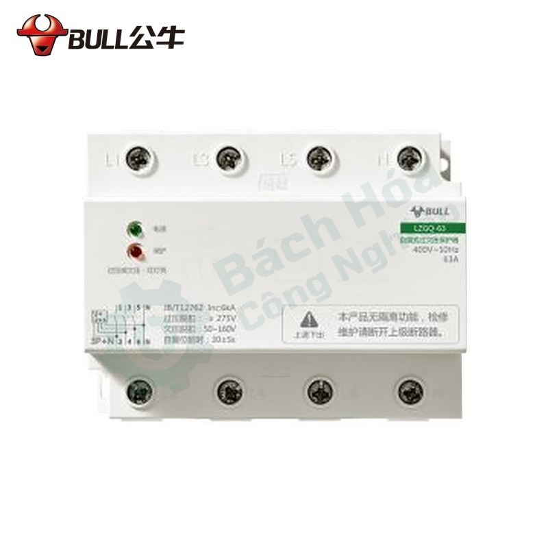 Thiết bị bảo vệ quá áp/thấp áp tự phục hồi (3P+N 63A) BULL 13200194